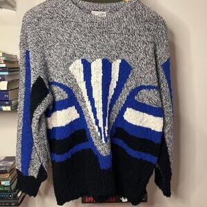 Vintage 1980s Post Modern Print Sweater  Size “44” Measures Like a L